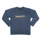 Vintage 90s muted navy blue crew neck spell out sweater size M by Timberland